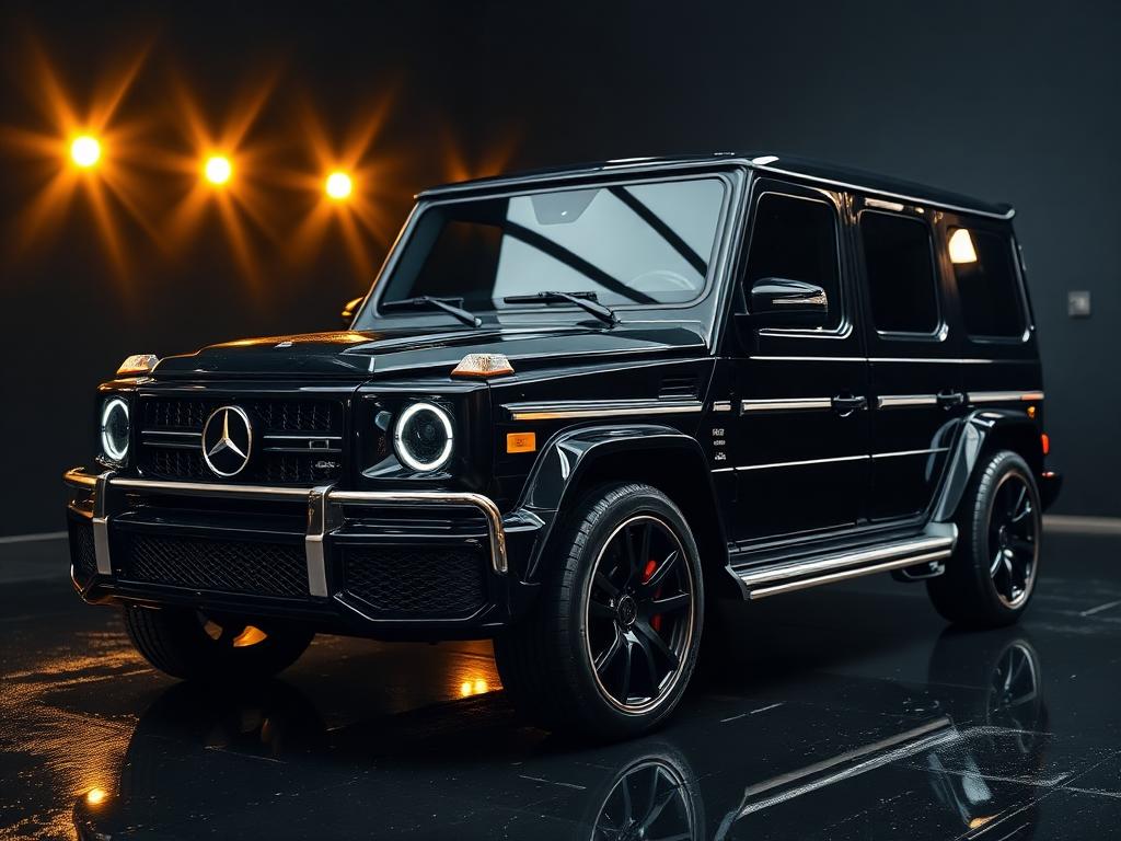 Black luxury SUV after detailing after